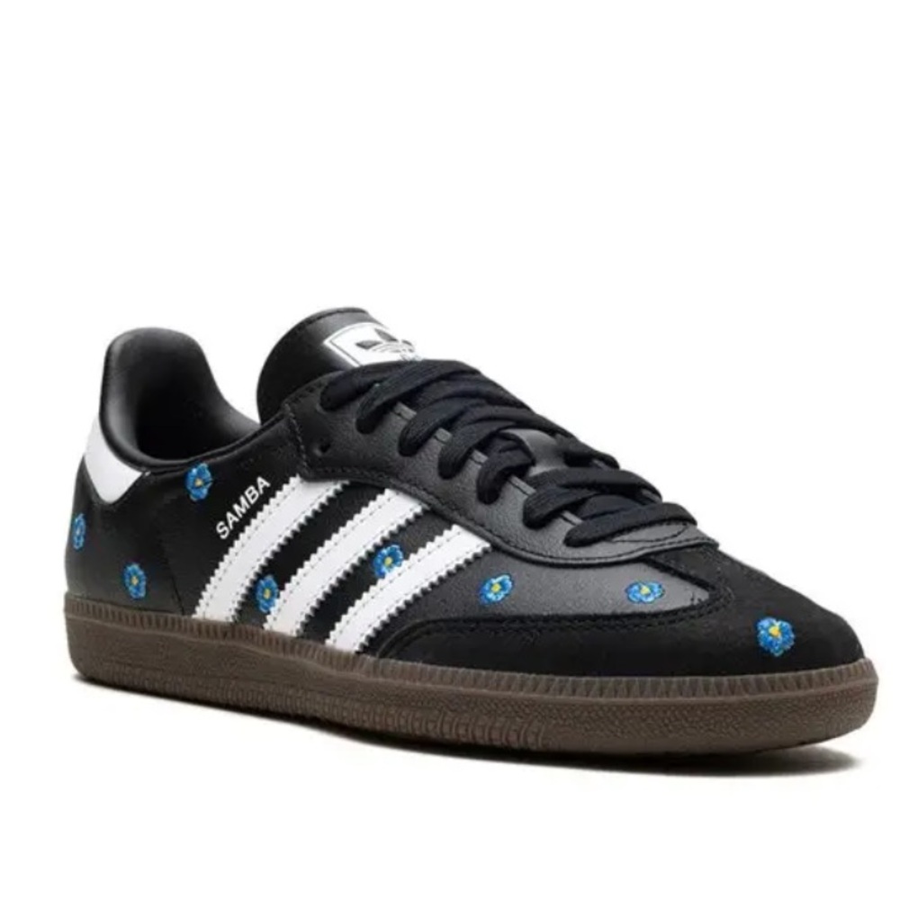 Adidas Samba Og Blue Floral Leather Sneakers Black